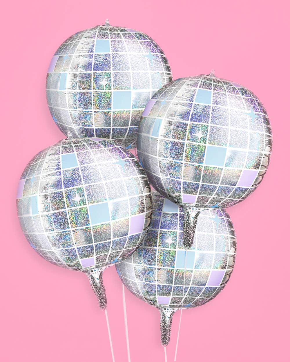 Reflective iridescent disco ball balloon