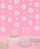 Iridescent paper foil disco ball and sparkle garland