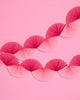 Pink and hot pink tissue paper fan garland