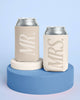 Cream neoprene Mr and Mrs koozie set