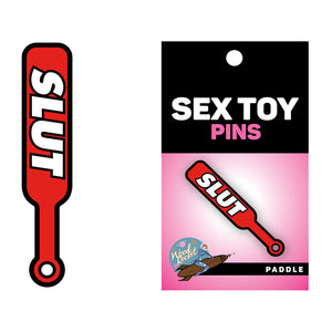 Wood Rocket Paddle Slut Enamel Pin