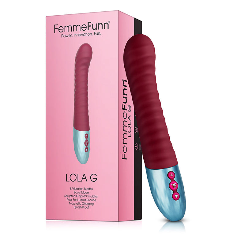 FemmeFunn Lola G ribbed silicone G-spot vibrator in maroon
