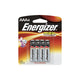 Energizer Max AAA Batteries 4 Pack, four silver and black AAA cells on the retail card