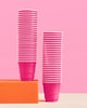 Hot pink disposable plastic shot glasses