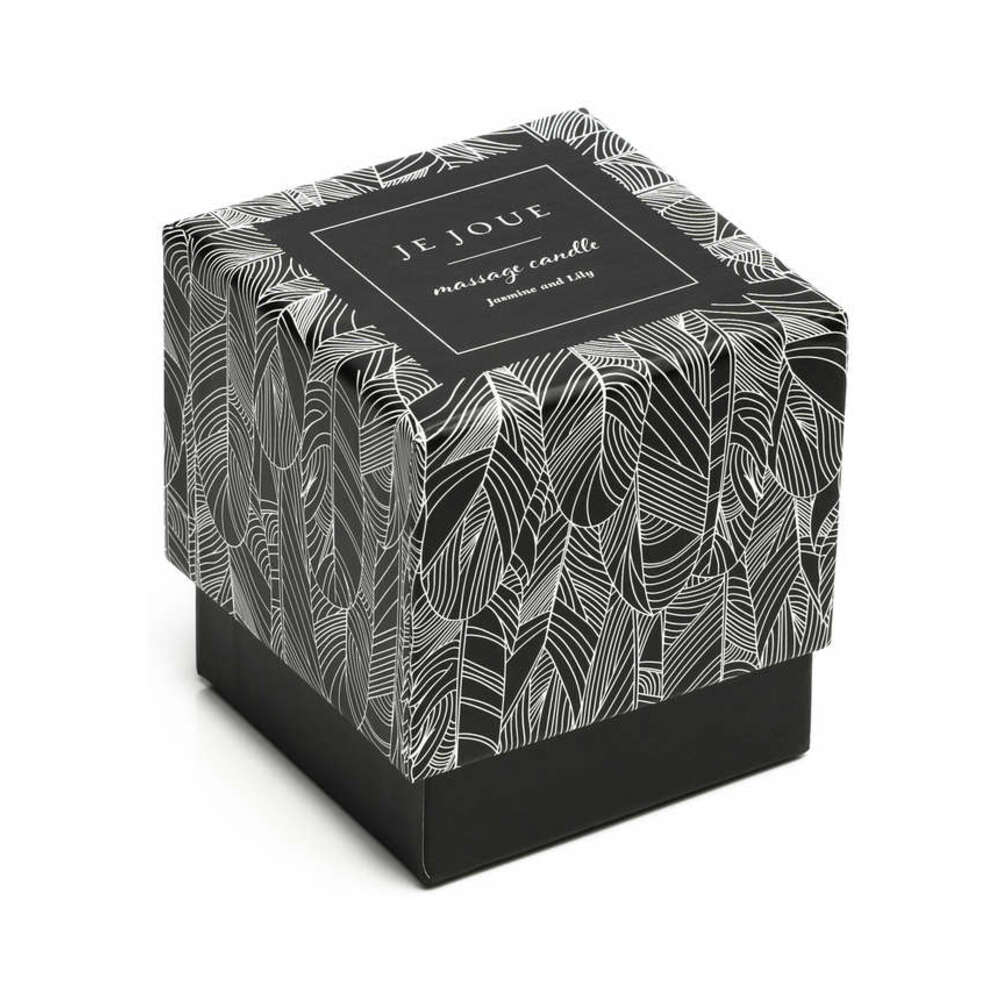Je Joue Luxury Massage Candle Jasmine & Lily, black glass jar