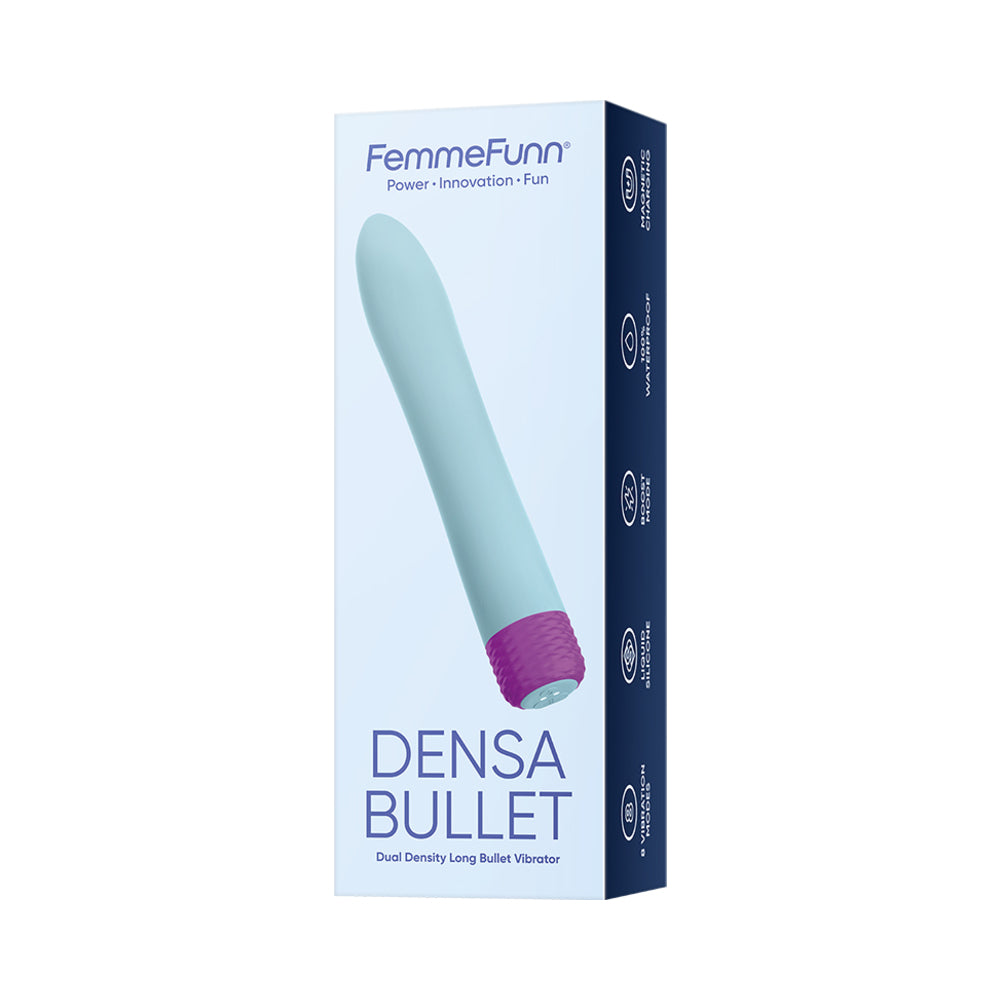 FemmeFunn Densa Bullet dual density silicone vibrator in light blue