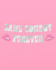 Silver foil western bachelorette banner with pink cowgirl hat icons