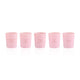 Five pink HighOnLove mini soy massage candles in a row