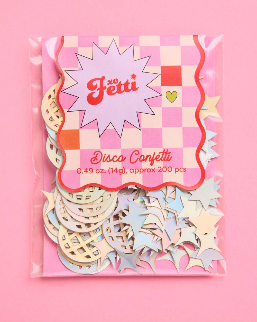Pink and iridescent disco themed party confetti