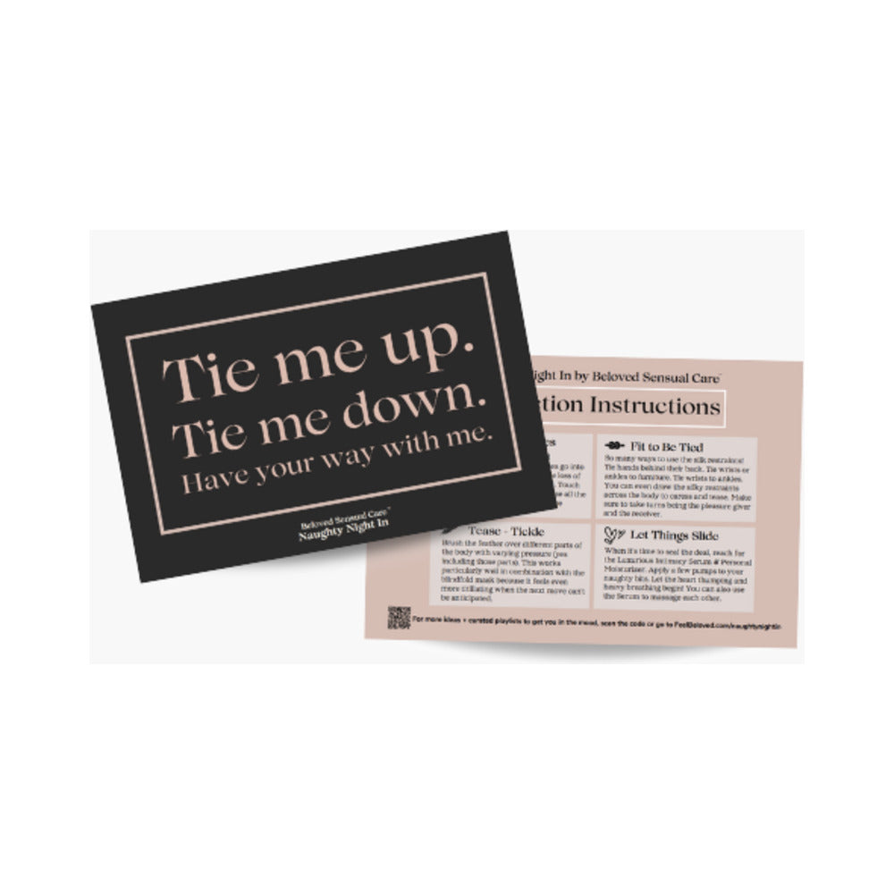 Beloved Tie me up, Tie me down seduction instructions card