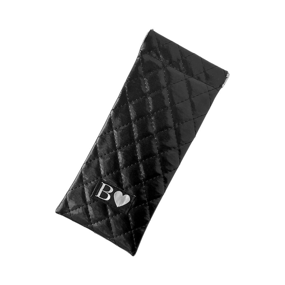 Beloved black quilted carrying case with heart logo