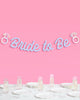 Light blue Bride to Be banner with iridescent foil diamond ring accents