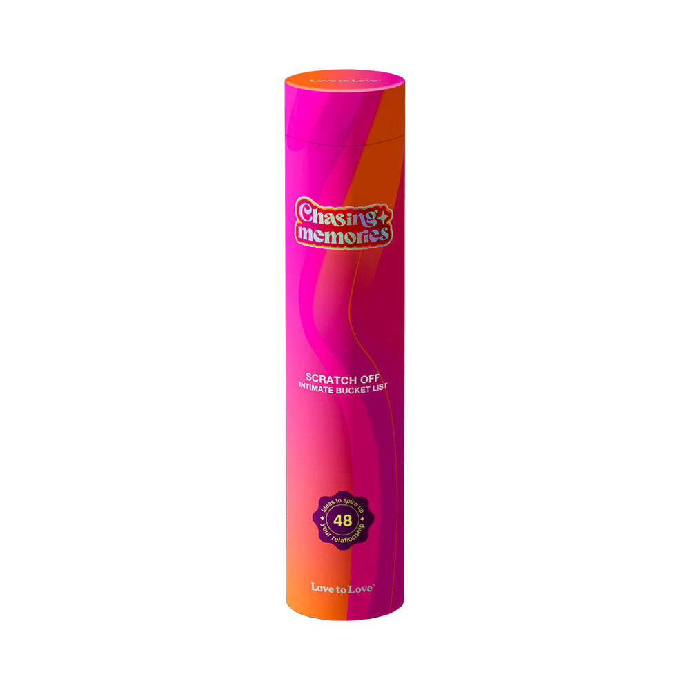 Love to Love Chasing Memories Scratch Off Intimate Bucket List, poster rolled in its gift tube