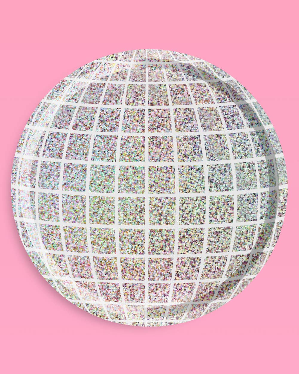 Holographic foil disco ball paper dinner plates