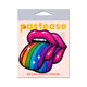 Rainbow tongue-out lips pasties in Pastease retail packaging