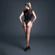 Allure Femme Fatale Vinyl & Mesh Deep-V Bodysuit
