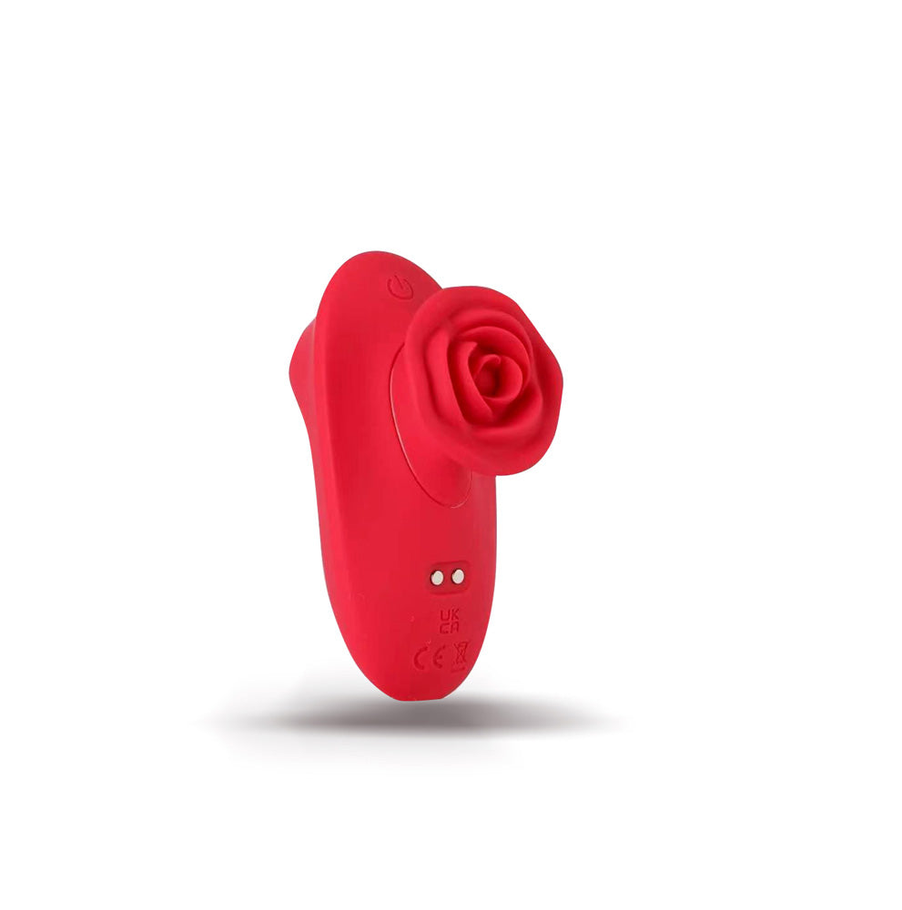 Sola red thumping clitoral massager with rose finger holder