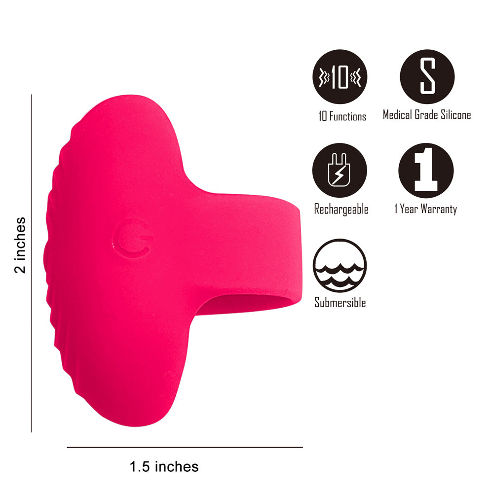 Ruby vibrating finger ring additional view