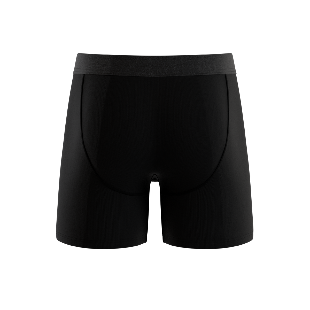 Black size warning boxer brief, back view
