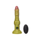 Creature Cocks Eyegor Silicone Dildo – Green, front view with remote control