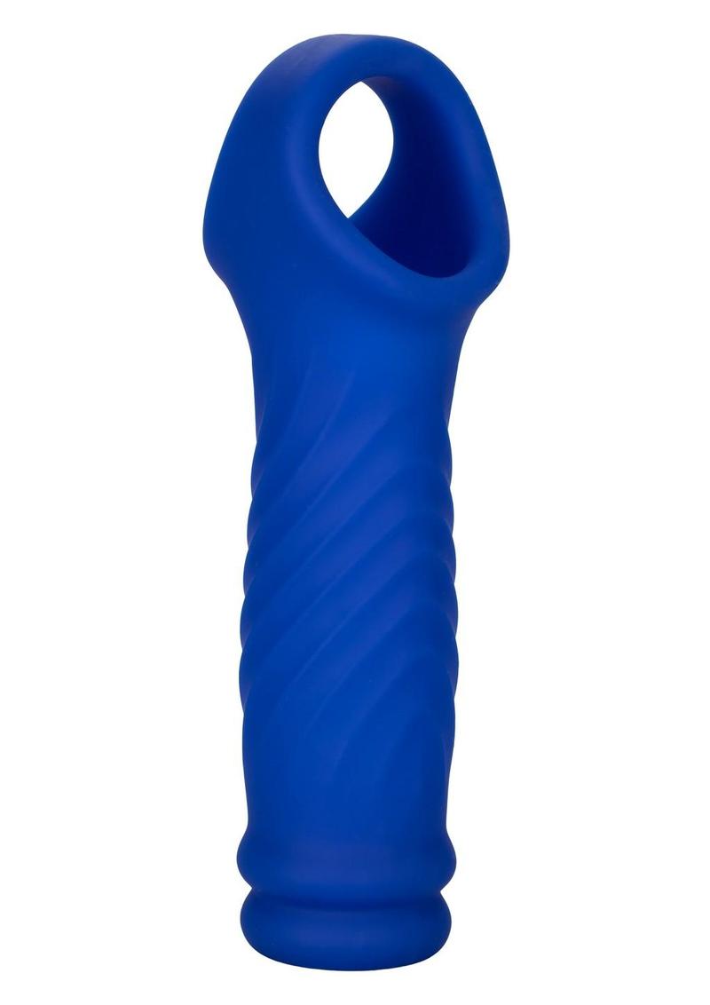 Blue Admiral Wave Extension with scrotum strap, front view
