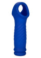 Blue Admiral Wave Extension with scrotum strap, front view