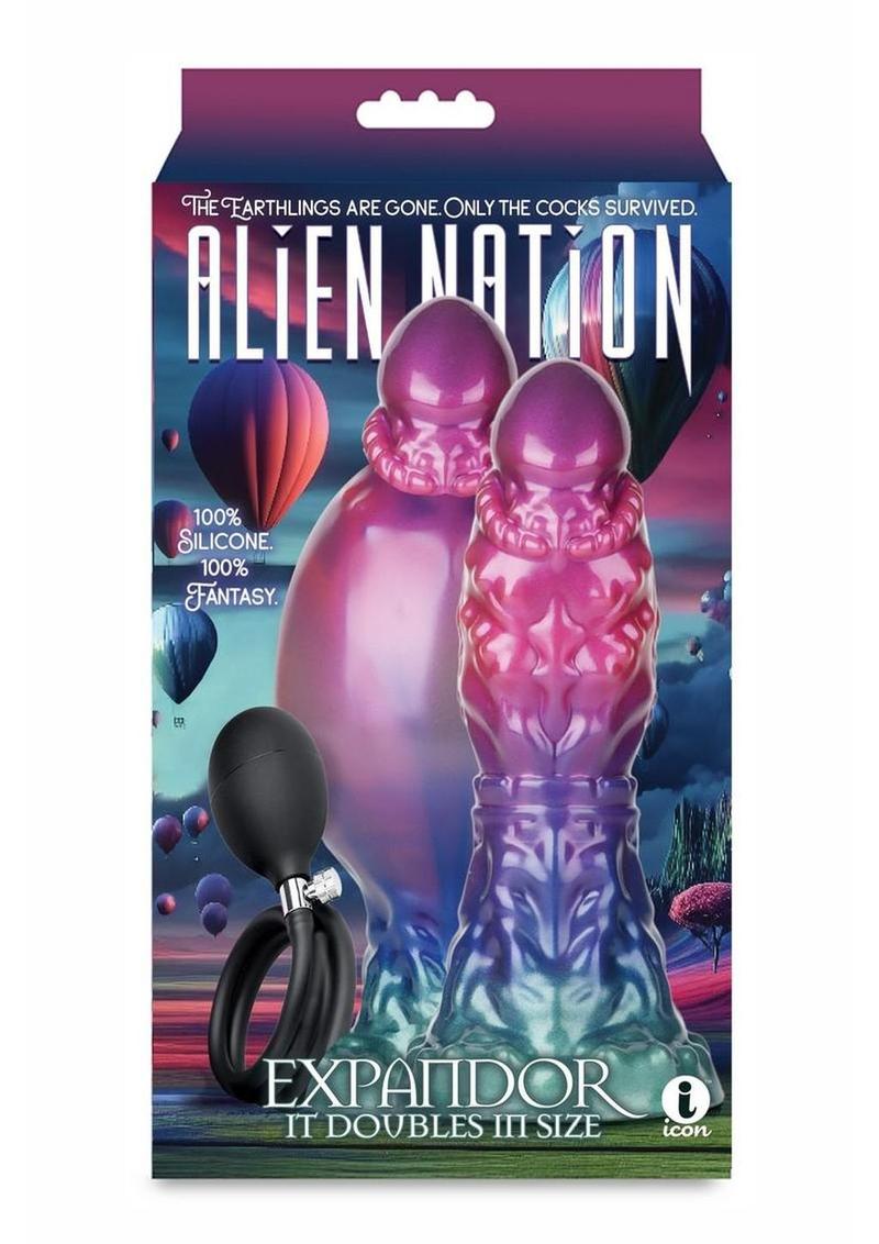 Alien Nation Expandor Inflatable Silicone Dildo, retail packaging