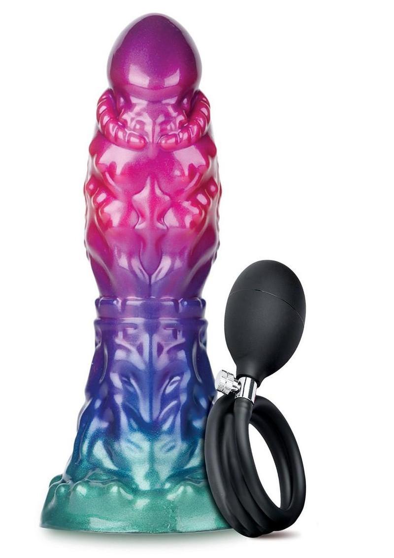 Alien Nation Expandor Inflatable Silicone Dildo in Multicolor with hand pump