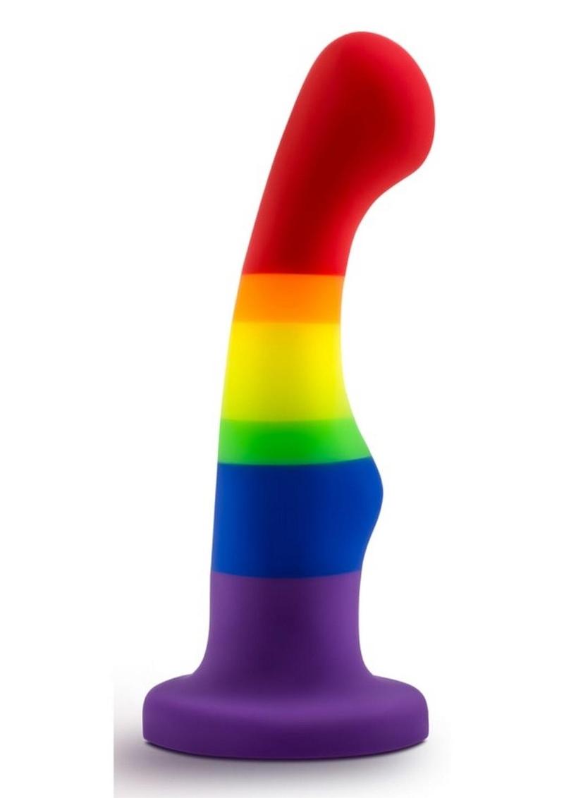 Avant Pride P1 Freedom Silicone Dildo in Rainbow, standing front view