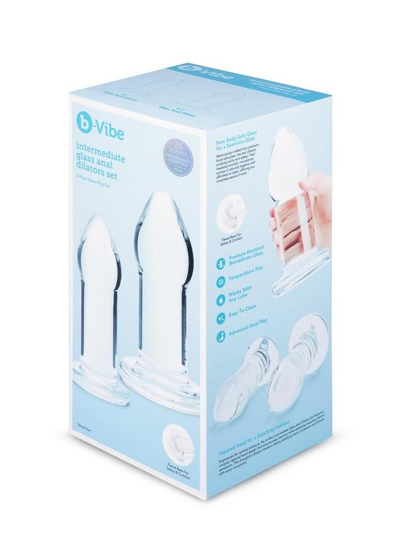 Clear glass anal dilator set, retail box
