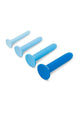 Blue silicone anal dilators, four graduated sizes