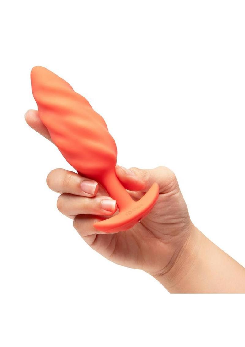 b-Vibe Swirl Textured Silicone Vibrating Plug