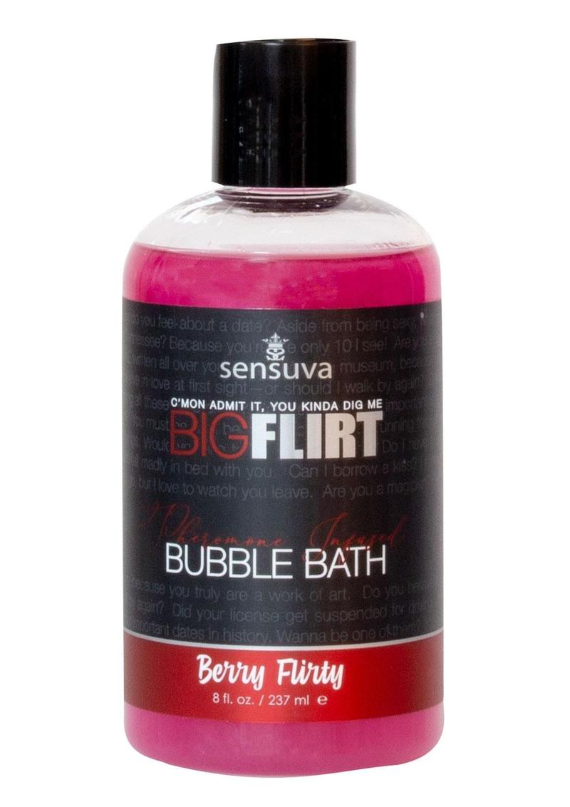 Big Flirt Pheromone Bubble Bath Berry Flirty 8 oz bottle, front view
