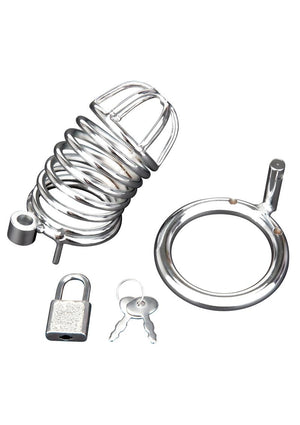 Blue Line Deluxe Chastity Cage Stainless Steel