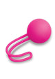 Pink single kegel ball, lying angled view