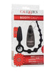 Booty Call Booty Double Dare Silicone Vibrating Butt Plug with Anal Beads - Black
