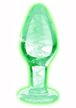 Booty Sparks Glow-In-The-Dark Glass Anal Plug