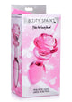 Pink glass rose butt plug, large, retail box