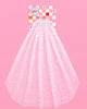 Bachelorette veil with rose gold and silver foil novelty and diamond print
