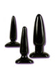 Black rubber butt plugs, set of three