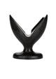 Black split expander butt plug, front view