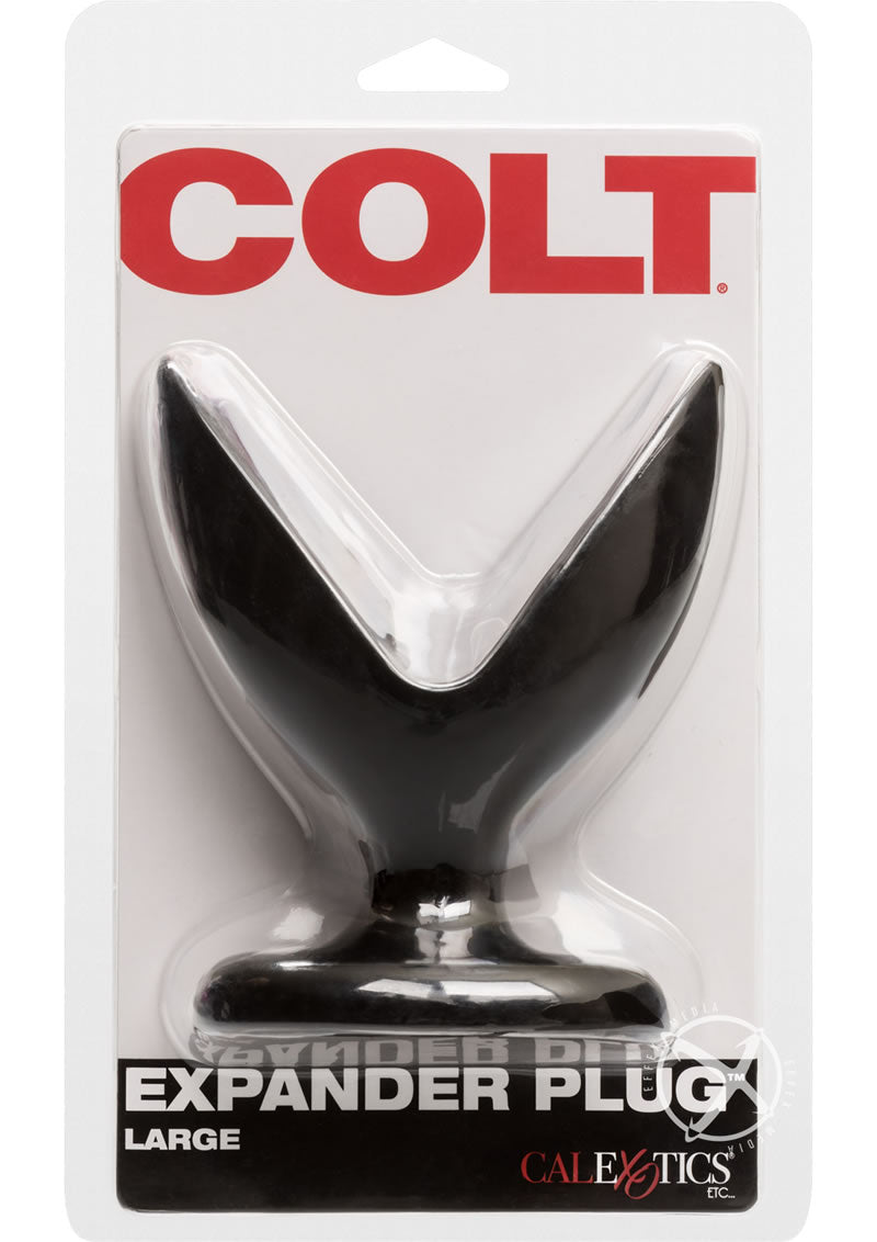 Black expander butt plug, retail packaging