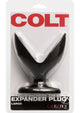 Black expander butt plug, retail packaging