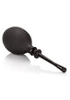 Black anal douche bulb with slim probe, angled view