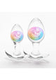Cosmic Glams Silicone Anal Plug Kit - Multicolor/Rainbow - 2pc/Set