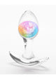 Cosmic Glams Silicone Anal Plug - Multicolor/Rainbow - Small