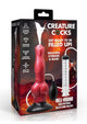 Creature Cocks Hell Hound Squirting Silicone Dildo – red/black, packaging