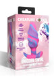 Creature Cocks Unicorn Swirl Silicone Butt Plug - Blue/Multicolor/Pink/Purple - Medium