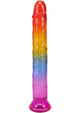 Crystal Jellies Dildo - Multicolor/Rainbow - 7in