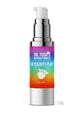 Dr. Tush's After Butt Play pump bottle with cap removed, rainbow label with peach logo